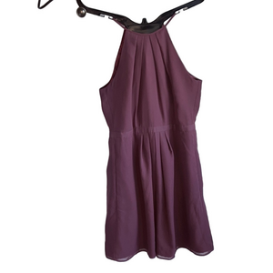 weddington way plum halter bridesmaid Dress